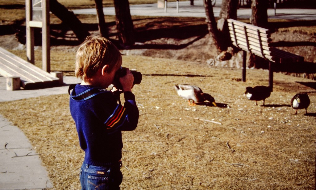 Learning about photography on my Olympus OM-4 film camera, circa 1988